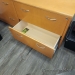 Mid Tone L Suite Desk w/ P-Shape Runoff & 4 Drawer File Credenza